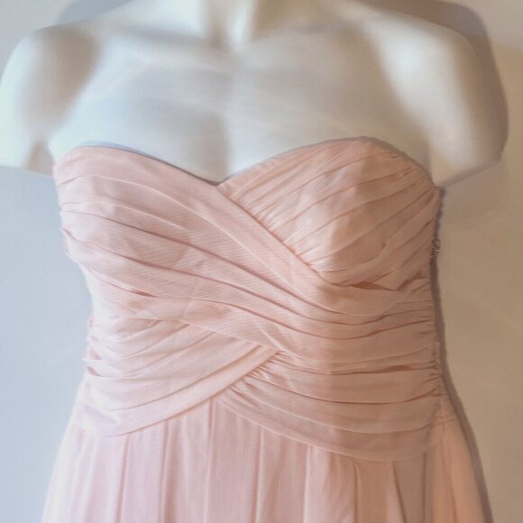 David's Bridal SZ 12 Bridesmaid Petal Strapless sweetheart neck wedding bridal - Picture 6 of 11
